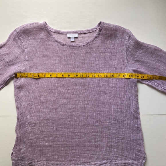 J. Jill Women's PureJill 100% Linen 3/4 Sleeve Boho Sheer Top Size Small - Picture 9 of 13